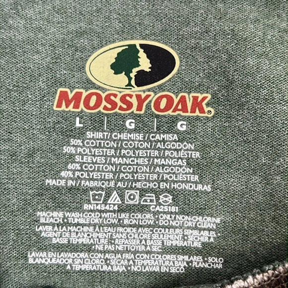 Mossy Oak Men's/Unisex ¾  sleeve shirt - Picture 4 of 8